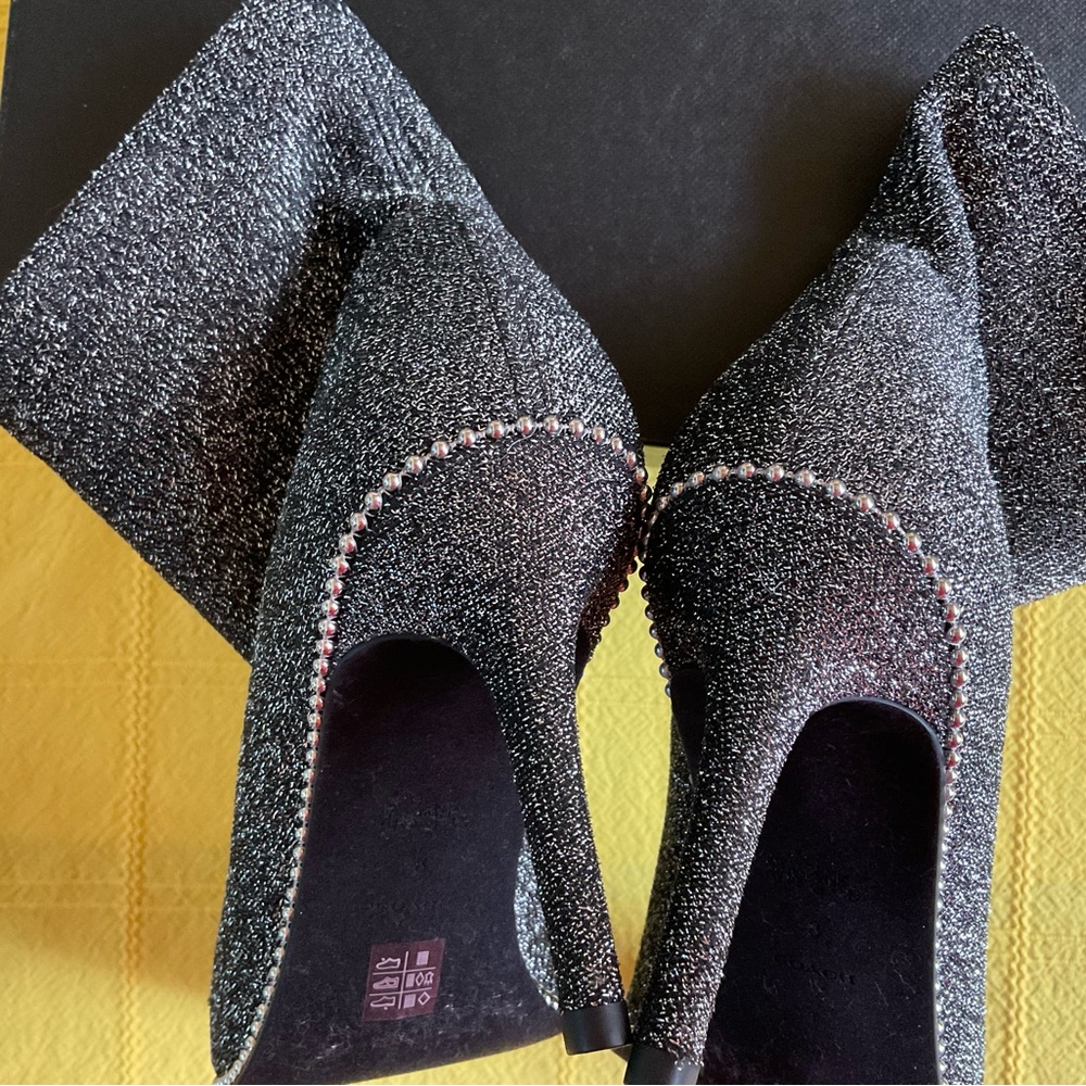 BARLEY WORN ….COACH WHITNEY LUREX BOOTIE Ankle Boots - Picture 7 of 11